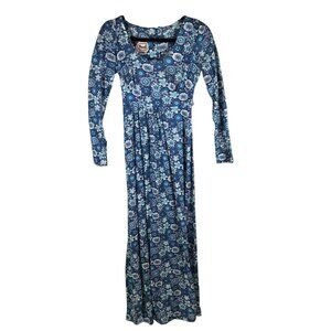Vintage 1970’s Floral Dress Phase II California Cottage Prairie Blue Women’s S